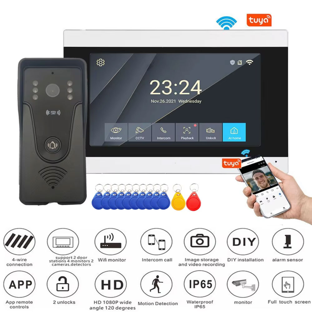 Smart Doorbell Wired - Tuya 1080p 7 Polegada tela de