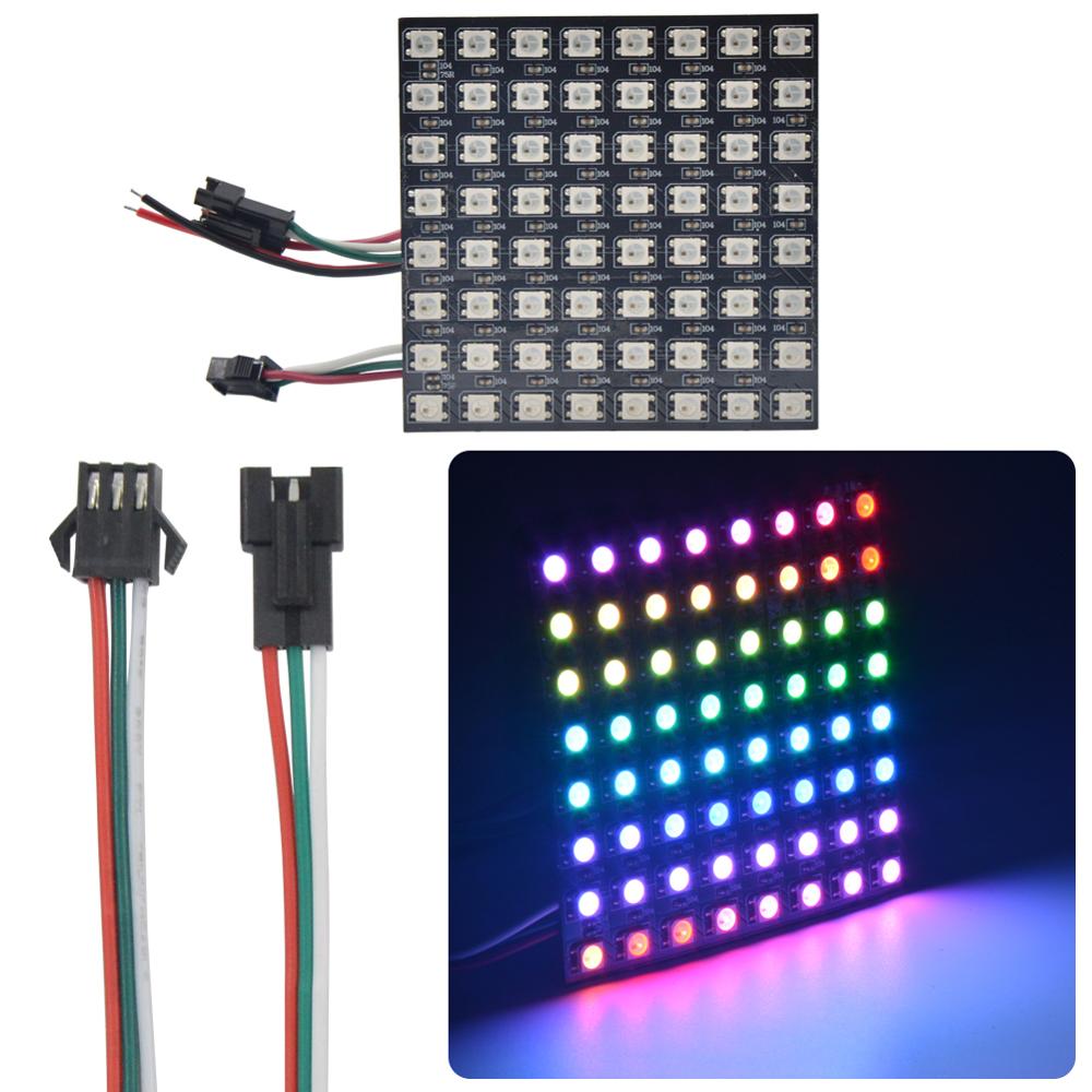 8x8 16x16 8x32 pixels sk6812 w - Rgb Led Matrix 8X8 avaliação e preço