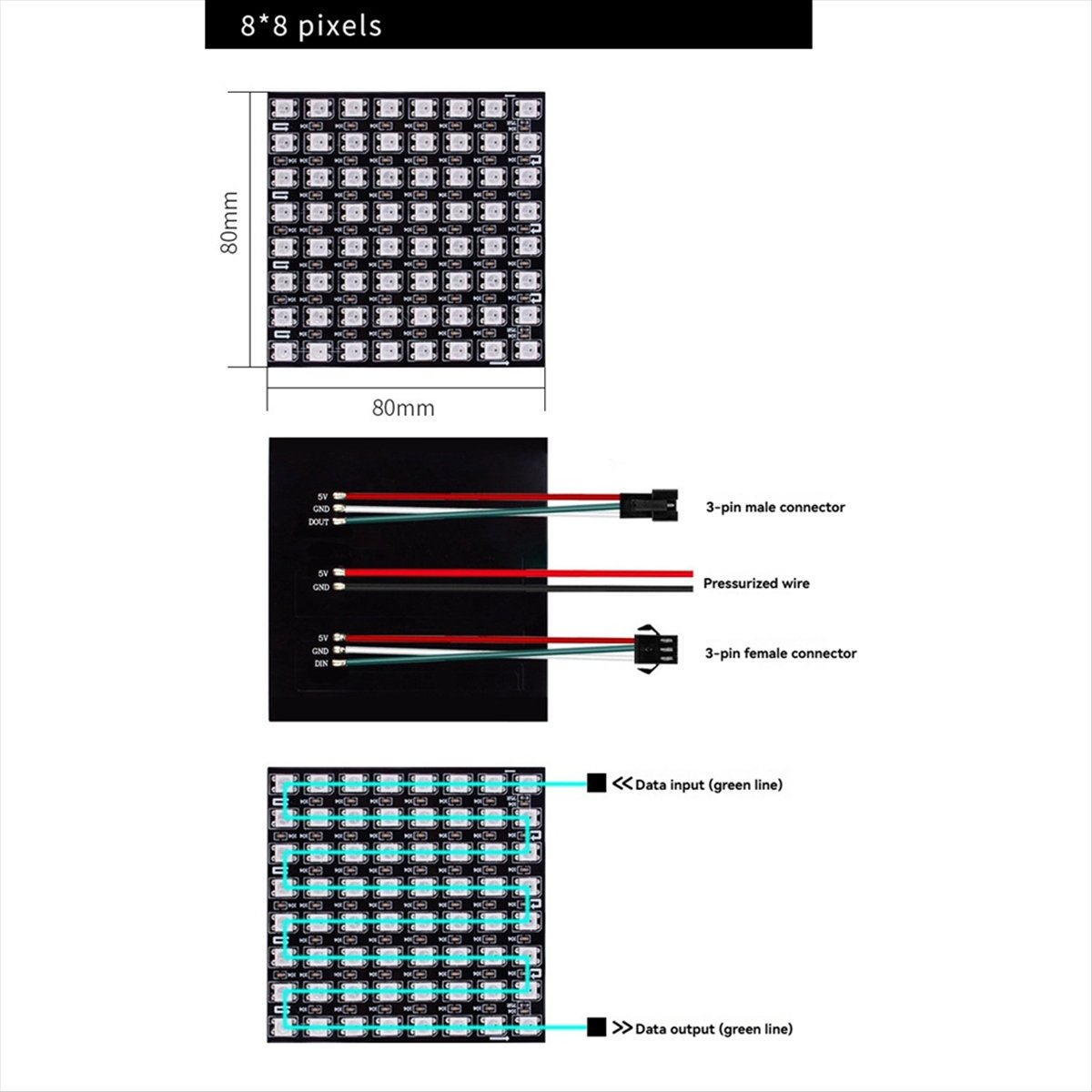 Tela matriz de pontos a36r ws2 - Rgb Led Matrix 8X8 avaliação e preço